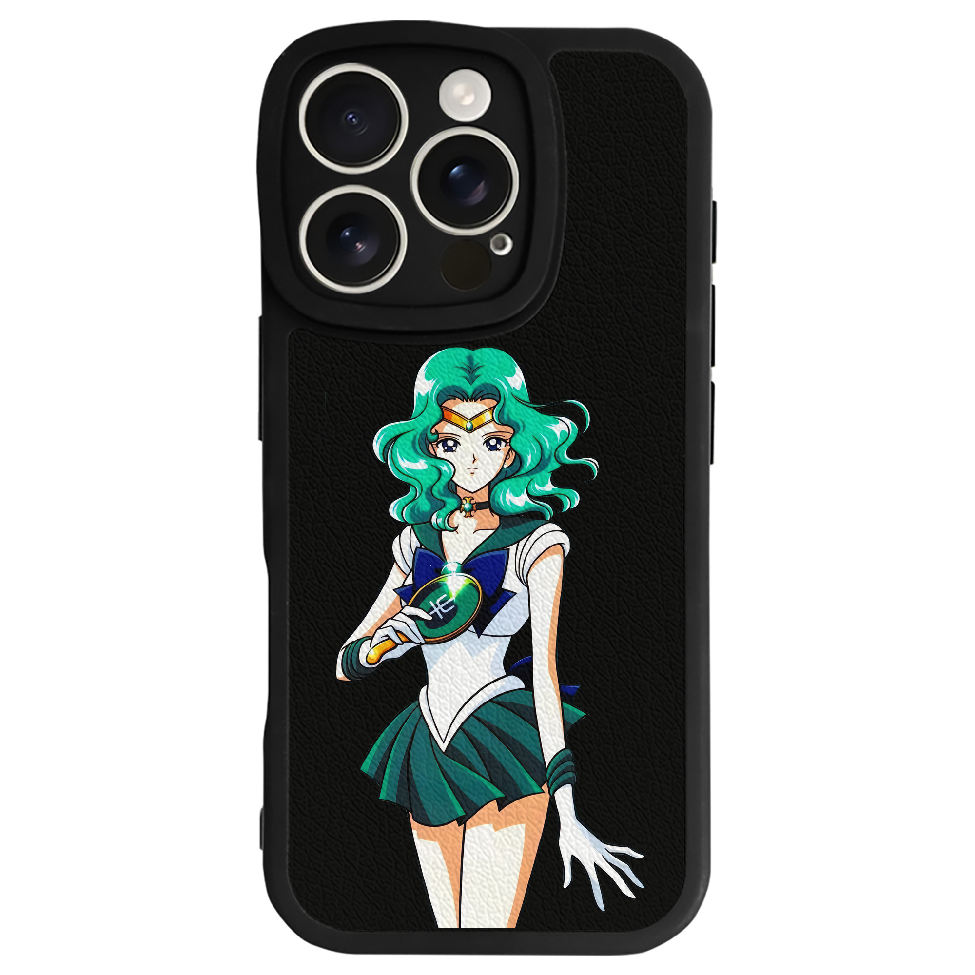 （画像用） 美少女戦士セーラームーン 海王 みちる（かいおう みちる） Sailor Moon Kaiou Michiru 【iPhone 16シリーズ対応】シリコンスマホケース（レザー調） 材質：シリコン